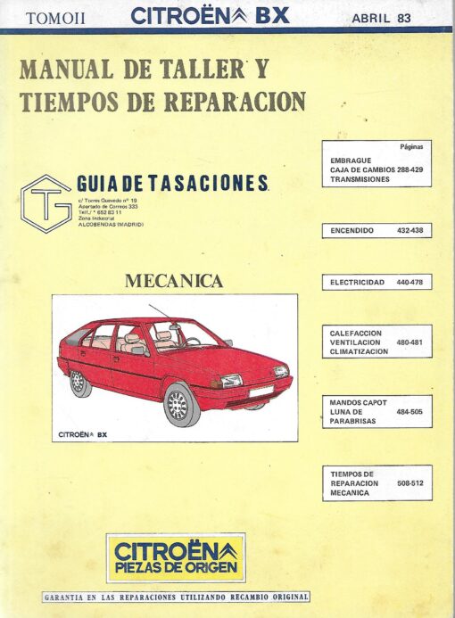18100 510x693 - CITROEN BX MANUAL DE TALLER Y TIEMPOS DE REPARACION