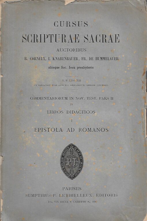26526 510x768 - CURSUS SCRIPTURAE SACRAE COMMENTARIORUM IN NOV TEST PARS II IN LIBROS DIDACTICOS I EPISTOLA AD ROMANOS