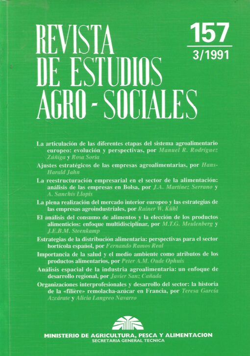 50250 510x726 - REVISTA DE ESTUDIOS AGRO SOCIALES NUM 157 (3/1991)