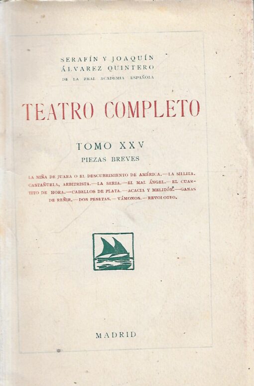 06952 510x774 - TEATRO COMPLETO TOMO XXV PIEZAS BREVES