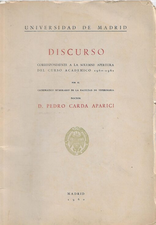 48891 510x735 - APERTURA DEL CURSO ACADEMICO 1960-1961 UNIVERSIDAD DE MADRID PEDRO CARDA