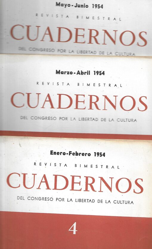 49187 510x836 - CUADERNOS DEL CONGRESO POR LA LIBERTAD DE LA CULTURA NUMS 4 -5-6-7 Y 8 DE 1954