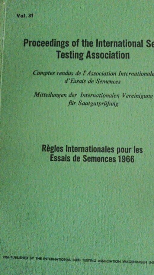 49514 510x907 - REGLES INTERNATIONALES POUR LES  ESSAIS DE SEMENCES 1966 VOL 31 Nº 3