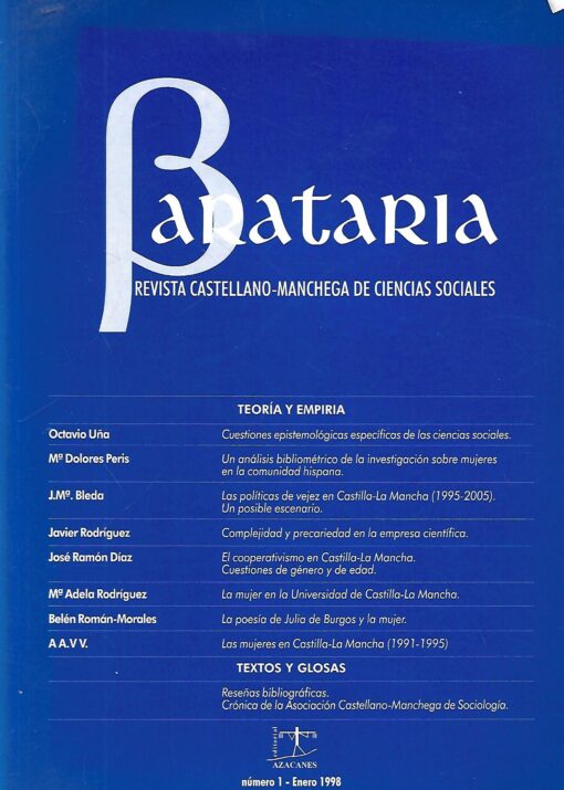 00097 510x715 - BARATARIA REVISTA CASTELLANO MANCHEGA DE CIENCIAS SOCIALES NUM 1 ENERO 1998
