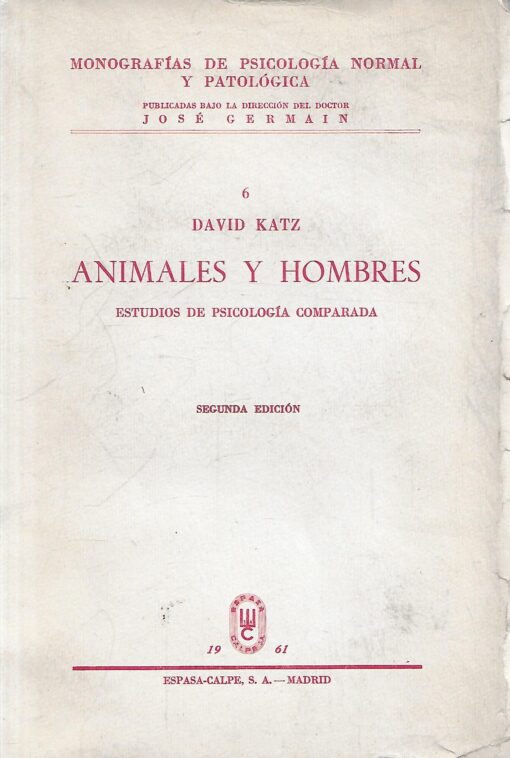 00291 510x758 - ANIMALES Y HOMBRES ESTUDIOS DE PSICOLOGIA COMPARADA