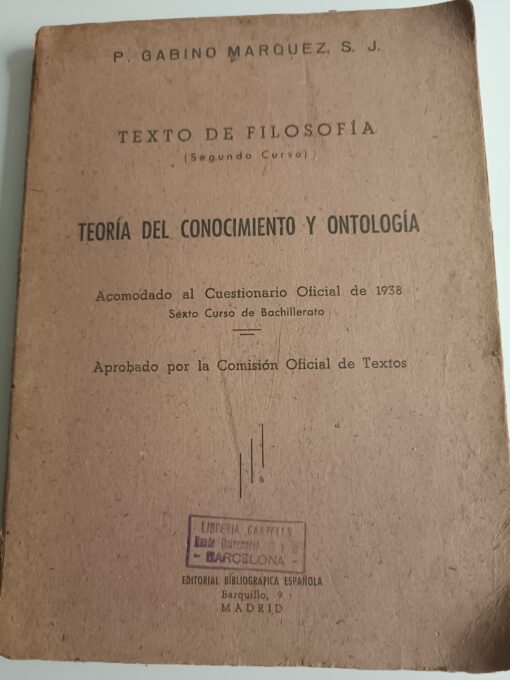 28839 510x680 - TEORIA DEL CONOCIMIENTO Y ONTOLOGIA TEXTO DE FILOSOFIA SEGUNDO CURSO PLAN OFICIAL 1938
