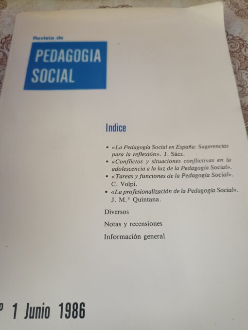 18506 510x680 - REVISTA DE PEDAGOGIA SOCIAL Nº 1 JUNIO 1986